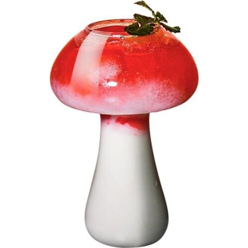 Mushroom Cocktail Wine Glasses Cup Novelty Drink For Bar Home Transparent Juice Drinkware Glass Cup 1pc