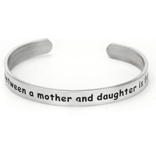 The Love Between Mother And Daughter Is Forever Cuff Bangle Stainless Steel Charm Mom Girl Bangle Bracelets Xmas Jewelry Gifts