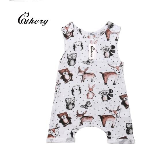 Cathery Animals Baby Kid Boy Girl Infant Romper Jumpsuit Cotton Clothes Outfit 0-2T