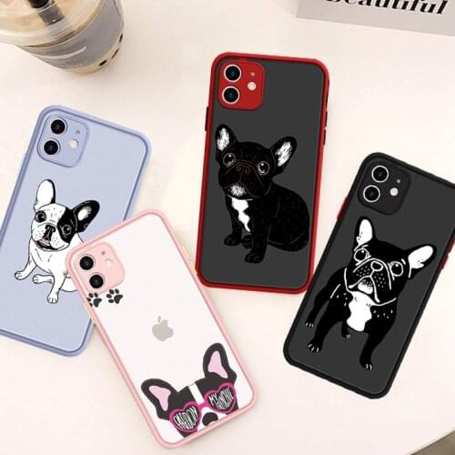 Cute Brindle Frenchie Puppy Case for IPhone 11 Pro 12 X XR XS Max 8 7 6S Plus SE 2020 Cover Soft Matter Bumper Phone Case Capas
