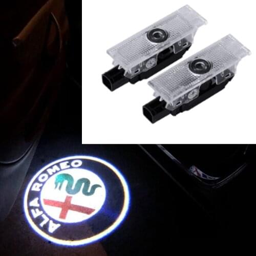 For Alfa Romeo 159 Giulia Giulietta Mito Stelvio Brera Spider LED Car Door Logo Welcome Light Projector Laser Ghost Shadow Lamp