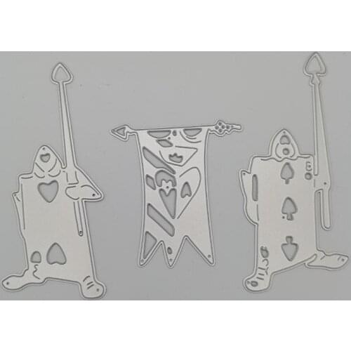 Two soldiers and Flags Metal Cutting Dies Stencils Scrapbooking Decorative Embossing Folder Carbon Steel Paper Card DIY