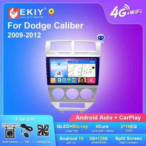 EKIY Blue-Ray IPS Android 10.0 Car Multimedia Player 6G+128G For Dodge Caliber 2009-2012 Car GPS Navi Video Stereo Autoradio DVD