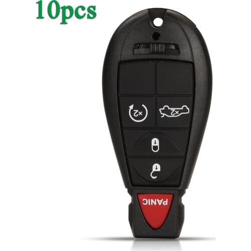 Bilchave 10pcs For Jeep Grand Cherokee For Chrysler Town Country For Dodge Magnum Durang Fob 5Buttons Remote Key Shell Case