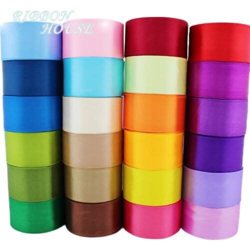 25 yards/roll) 2'' (50mm) single face Satin Ribbon Webbing Decoration Gift Christmas Ribbons