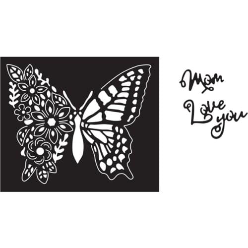 Mom Love You Flower Butterfly Metal Cutting Dies DIY Scrapbooking Crafts Card Album Photo Making Embossing Stencil New Dies 2021