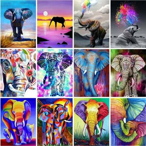 5D Diamond Painting Kits Elephant Picture Rhienstones Diamond Embroidery Animals Square/Round Cross Stitch Sale Decoraton Home