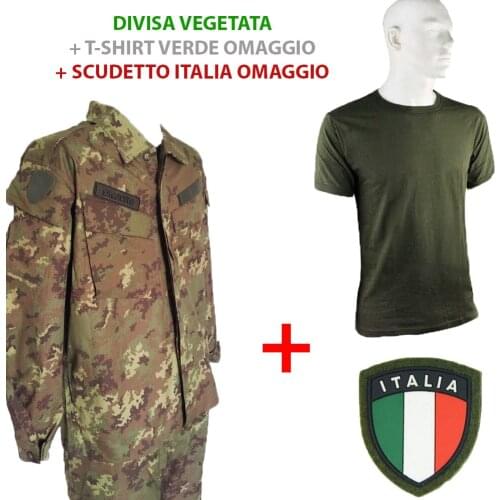 Uniform kit vegetata e.i. With scudetto velcro and green T shirt