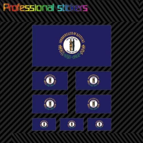 8 Pcs Assorted Kentucky Flag Sticker Set of Self Adhesive Premium Vinyl KY Stickers for Car, RV, Laptops, Motorcycles