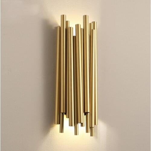 Gold wall lamp lighting 2021 polished steel home decoration dining room lighting living room modern atmospheric wall lamp