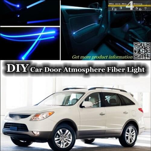 For Hyundai Veracruz interior Ambient Light Tuning Atmosphere Fiber Optic Band Lights Inside Door Panel illumination Tuning