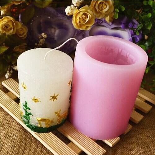 Wholesale Silicone mold K343 Christmas cylindrical shape Candle mold Decoration Fondant cake mould Baking mold