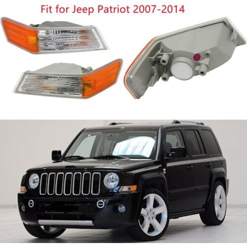 A Pair Of Left And Right Side Lights Clear Fit for Jeep Patriot 2007-2014 Parking Light Turn Signal Directional Lamp Light