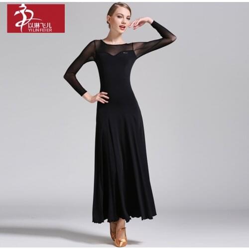 Modern dance long sleeve dress