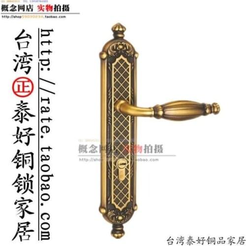 Authentic Thai good brass lock all copper door copper Western-style double tongue interior door handle lock LM3536 SF