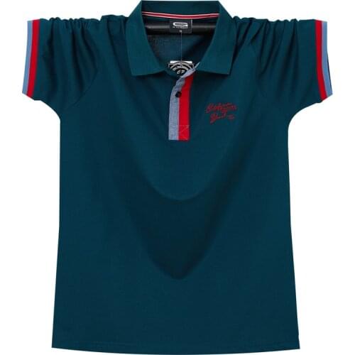 Plus Size 5xl 6xl Mens Regular-fit Cotton Polo Shirt 2021 Summer Fashion Men Short Buttton Collar Casual Loose Male Polo Shirt