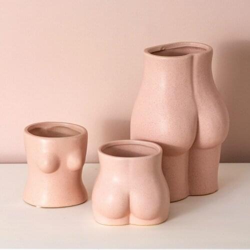 Body Art Bust Statue Ceramic Vases Porcelain Flower Pot Desk Decor Ornaments Tabletop Vase Home Decoration Accessories Modern