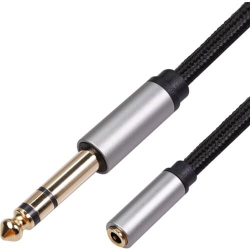Headphone Player PC Extender Aux Cable 6.35mm Male to 3.5mm Female Audio Cable for Amplifiers Guitar Keyboard Piano
