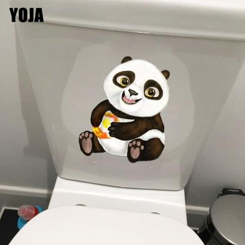 YOJA 20X24.5CM Play Panda Wall Sticker Funny Cartoon Home Decor Toilet Decal T3-1140