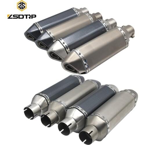 ZSDTRP Universal Motorcycle Slotted/not Slotted Exhaust Modify Ak Exhaust Muffler CBR250 CB600 ATV Dirt Pit Bike Exhaust