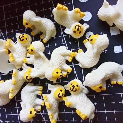 1pcs/lot resin solid lying sheep cartoon 24mm fairy garden gnome moss terrarium decor crafts bonsai home DIY A110