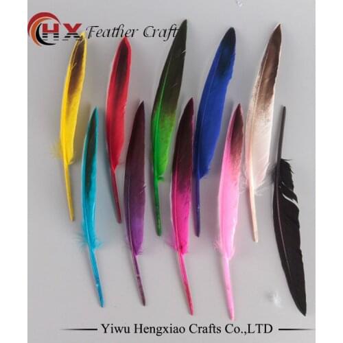 20Pcs/lot 15-20cm Mallard Duck Wing Feathers Quill Dye Natural Wild Duck Feathers Shocking Blue FREE SHIPPING