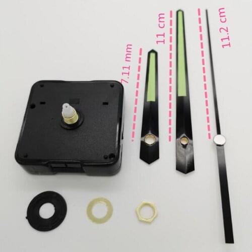 3 years Luminous Fluorescent green Hand Quartz Clock Movement Mechanism Quartz Wall Clock Replace Repair Parts Kit 18mm shaft
