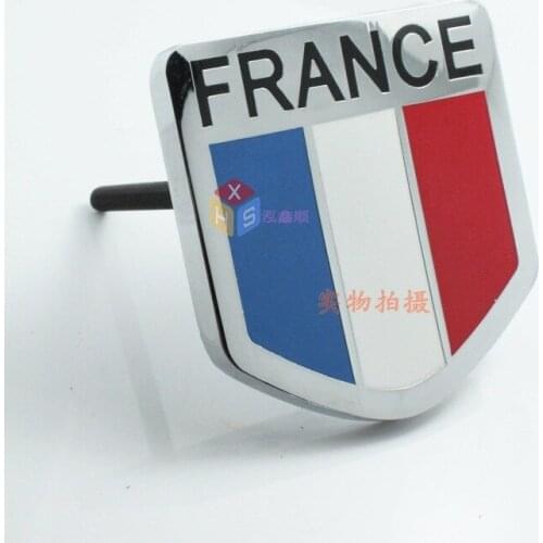5 Pieces France Flag Car Hood Grill Emblems Styling Decorations Chrome Metal French Flags Car Grille Styling Stickers Accessory