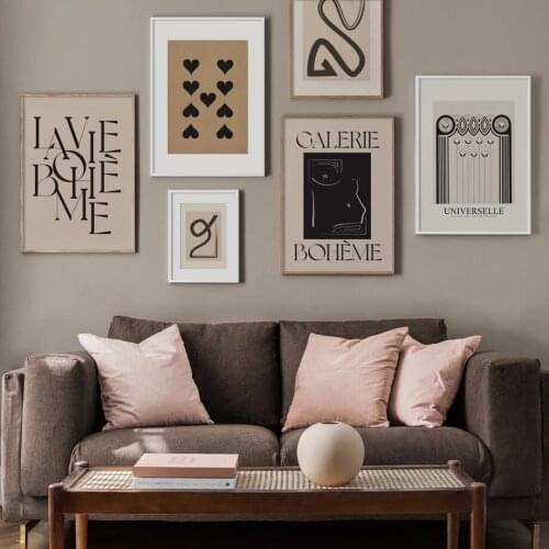 Abstract Curve Line Heart Quotes Vintage Nordic Posters And Prints Wall Art Paper Canvas Painting Decor Pictures For Living Room