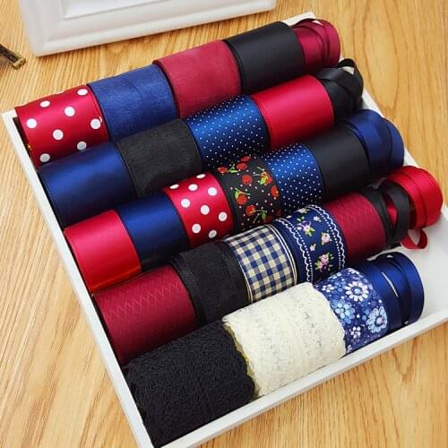 Hair accessories diy material package bow wine red black ribbon novice suit headdress accessories(28meters )