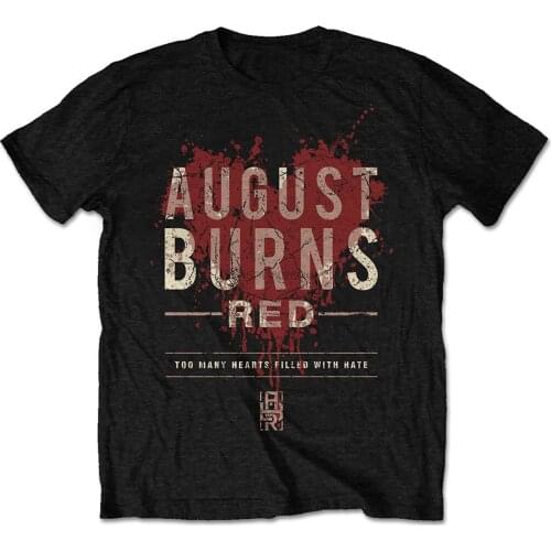 AUGUST BURNS RED Too Many Hearts Filled With Hate T-SHIRT OFFICIAL MERCHANDISE