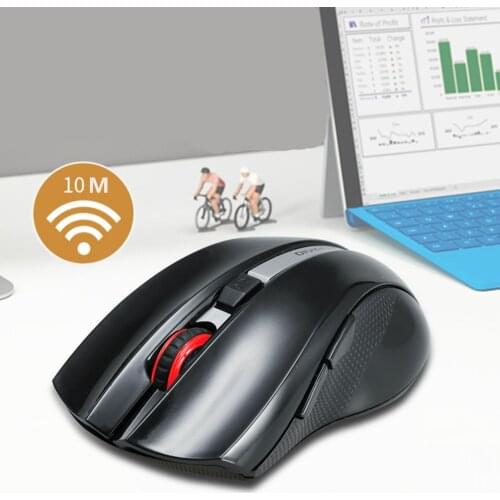 2.4G Wireless Silent Gaming Mouse With USB Receiver 2400DPI Optical Gaming Mouse 4 Adjustable DPI Ergonomic Symmetrical Design