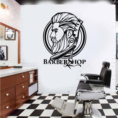 Large Barber Shop Hipster Window Wall Sticker Barber Shop Hairdress Hair Salon Glass Wall Decal Decor Vinyl