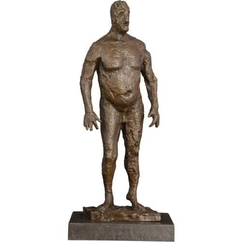 Abstract Nude Man Bronze Sculpture Fat Male Statue Vintage Art Gallery Decoration Accessories Collection