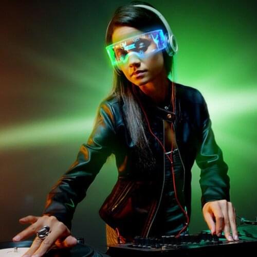 Culd DJ party atmosphere props glasses LED acrylic luminous personality cool glasses party facial decoration props