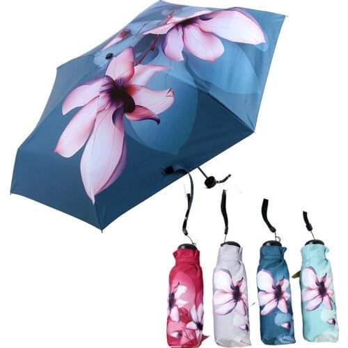 Flower Pocket Umbrella Portable Five Folding Umbrellas Rain Women Mini Parasol Anti-UV Pockets Umbrellas For Female Paraguas