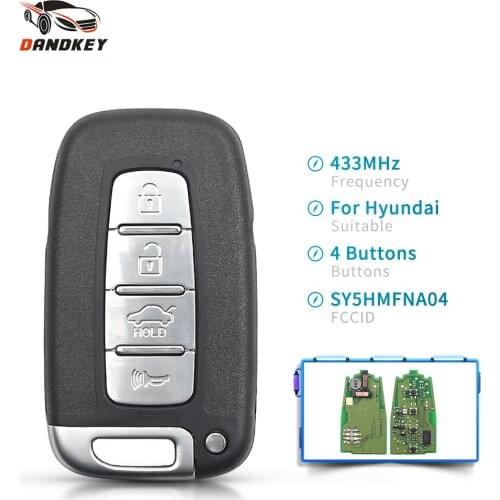 Dandkey 5pcs 433Mhz Car Remote Smart Key SY5HMFNA04 Uncut For Hyundai I30 I45 Ix35 Genesis Equus Veloster Tucson Sonata Elantra