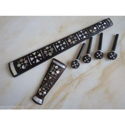 Violin part,Natural Mother of Pearl inlaid on tailpiece / fingerboard /peg 4/4