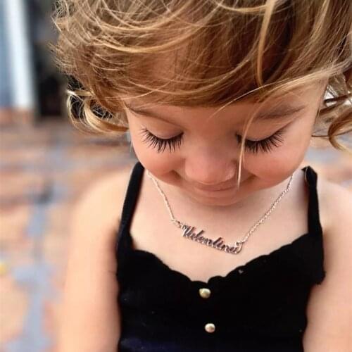 DODOAI Baby Jewelry Personalized Name Necklace Kids Children Pendant Choker Customized Numbers Necklace for Girls Boy Gift