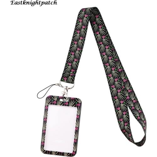 E3029 Hand Skull Card Holder ID Holder Bus Card Holder Staff Card With Lanyard