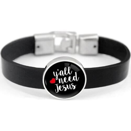 Jesus Butterfly Horse Paw Bracelets Dogs Mom Firefighter Thin Blue Line Bicycle Bike Charms Leather Bracelets Women Jewelry