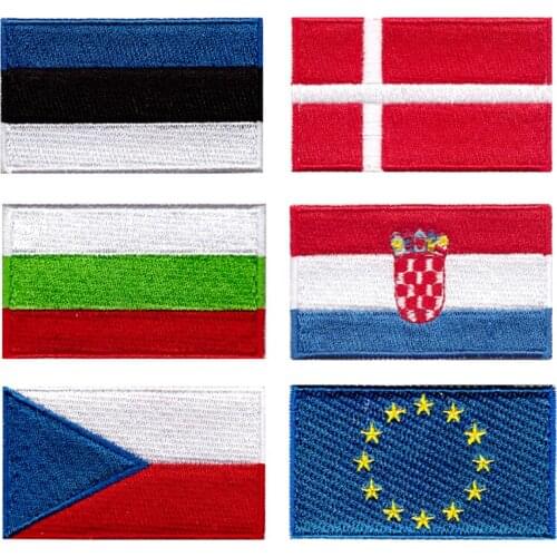 Computer embroidery patch national flag for collection 10pcs/lot hot cut Iron on manufactory welcome customized random delivery