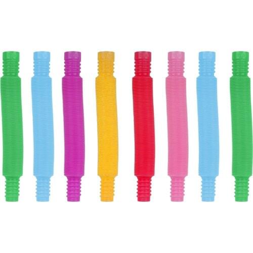 Creative Magical Toy Colorful Circle Funny Toys Gift Folding Plastic Pop Tube Coil ChildrenS Early Development Durable