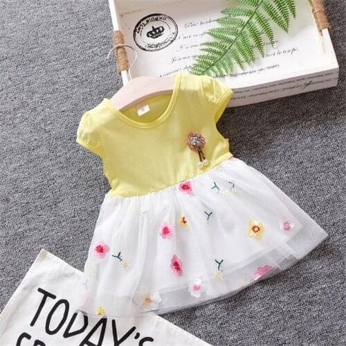 Summer Baby Girls Dress Toddler Girls Princess Dress Infant Flowers Printed Birthday Dress Clothes For Newborn Party Clothing