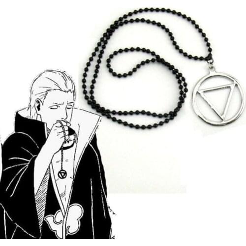 Love Naruto Fans 1 Pcs Hot Sale Naruto Akatsuki Pendant Necklace Cosplay Hidan Prop Black Necklace Cos Anime Pendant Toys