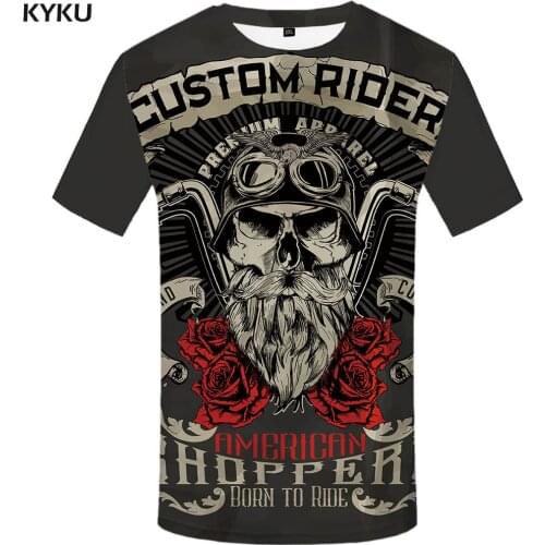 KYKU Brand Motorcycle T Shirt Punk T-shirt Knight Shirts 3d T Shirt Men Casual Rock Vintage Hip Hop Summer Tee Top Homme Clothes