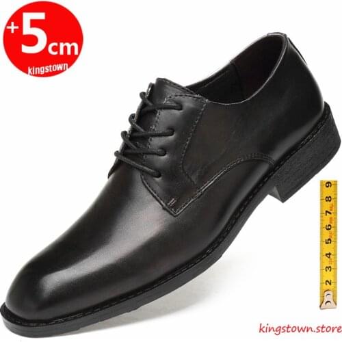 Men Leather Shoes Elevator Shoes Height Increase Shoes Man Heightening Shoes Insoles 5CM Elevator Business Shoes Dress