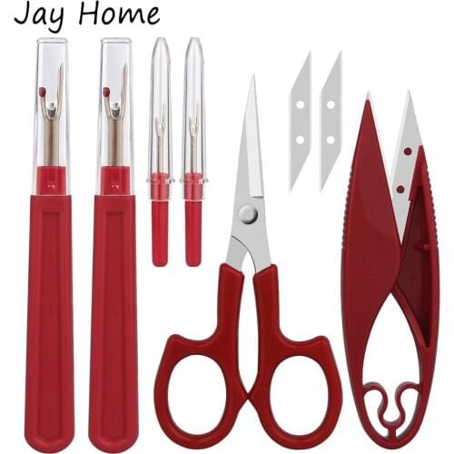 8Pcs Sewing Seam Ripper Tools Kit Seam Rippers Stitch Thread Remover Snips Thread Cutter Scissor for Crafting Sewing Needlework