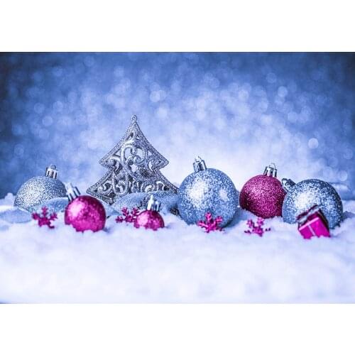 Sparkles Photo Backdrops Christmas Baubles Balls Photographic Backgrounds for Photo Studio for Children Family Party Banner