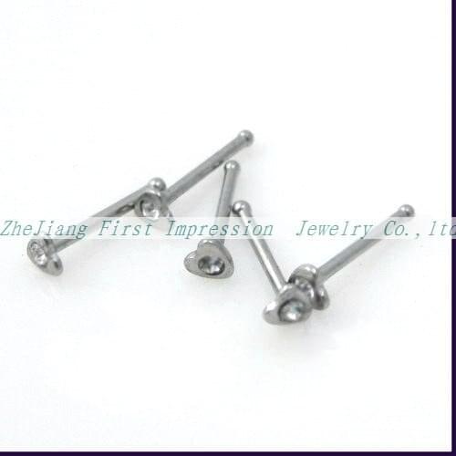 New Arrival Hot sale nose ring Nose piercing Heart Nose studs Free shipping 100pcs/lot
